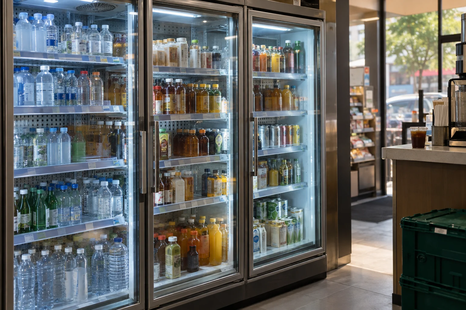 Beverage formats displayed for retail, distribution and food service