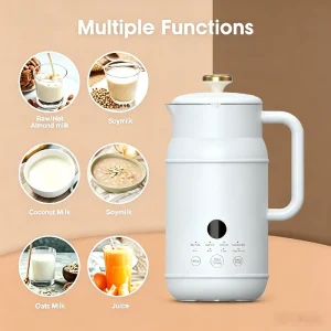 0.6L Compact Size Soy Milk Maker with 8 Functions Nut Milk Oat Milk Soy Milk Coconut Milk Juice Boil Clean Keep Warm