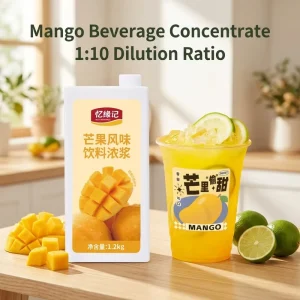 1.2kg Mango Flavored Beverage Concentrate Syrup 1:10 Dilution for Bubble Tea Milk Tea Smoothie Shaved Ice