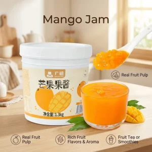 1.3kg Mango Jam For Bubble Tea And Fruit Drinks Smooth Pulp Texture Food Grade Factory Direct Customizable