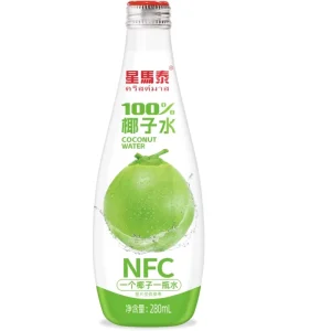 100% Fresh Coconut Water with 280ml Pack of 15 Glass Bottle Factory Price