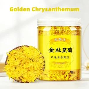 100% Natural Dried Golden Chrysanthemum-Premium Herbal Tea Bags (20g*50flower) for Antioxidant Support and Daily Wellness