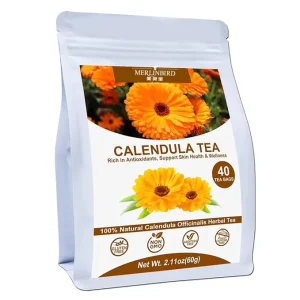 100% Natural Organic Calendula Herb Tea Non GMO Caffeine Free Cut Sifted Loose Tea in Bulk Sachets Specialty Health Tea