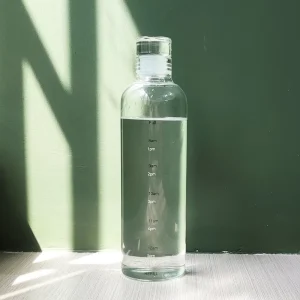 100% No Plastic 17oz Glass Water Bottle with Time Marker Beverage Drinking Bottle Custom Logo
