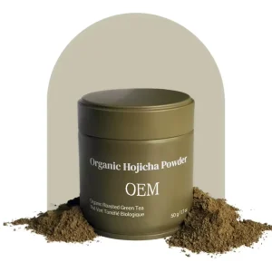 100% Pure Organic Roasted Hojicha Instant Green Tea Extract Powder Slimming Health Tea in Bulk Bag Box Packaging