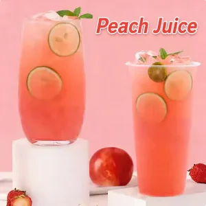 100% Water Soluble Flavored Low-Salt Pink Peach Drink Powder Instant Fruit Juice Food Grade for Milk Tea Beverage Factory OEM