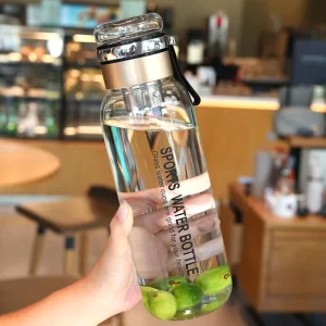 1000ml Large Capacity Borosilicate Glass Leak Proof Sports Shaker Water Bottle With Tea Infuser