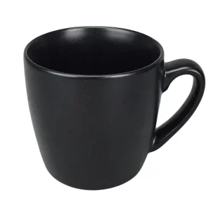 11 12oz Message Writable Matt Plain Black Ceramic Coffee Mug