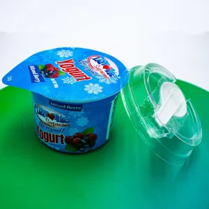 110g 125ml Strawberry Vanilla Coconut Yogurt Pot Plastic Yoghurt Container with Aluminum Foil Lid Plastic Spoon and Cover