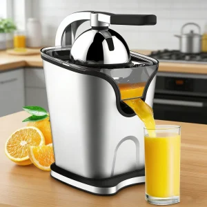 150W Electric Citrus Juice Maker Machine for Home Squeezer for Lime Grapefruit Lemon Detachable Design Stainless Steel Orange