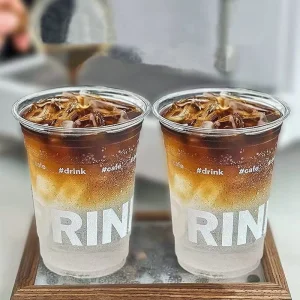 16oz PET Disposable Coffee Cup Iced Americano Latte 500ml Transparent High-quality Ins Cold coffee Drinking Juice Cups