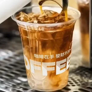16oz PET Material Disposable Coffee Cup Iced Americano Latte 500ml Transparent High quality Ins Cold coffee Drinking Juice Cups