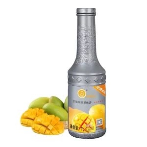 1L Mango Jam Concentrated Fruit Juice with Sugar Liquid Shape in Box Bottle Packaging for Bubble Tea Shops