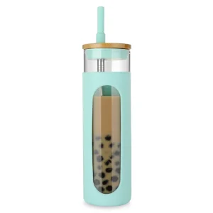 22oz 20oz Glass Water Cup Glass Juice Coffee Tumbler Straw Bamboo Lid Drinking Tumbler Reusable Drinking Water Bottle