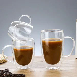 250ml 350ml 450ml Egg Shape Double Wall Borosilicate Glass Cup Heat Resistant Coffee Mug Water Black Tea Cup