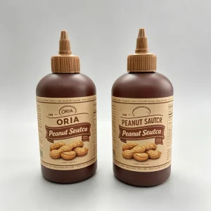 250ml 350ml 500ml Food Grade Matte Purple HDPE PET Plastic Olive Oil Squeeze Bottle Sauce Peanut Butter Dispenser With Twist Cap