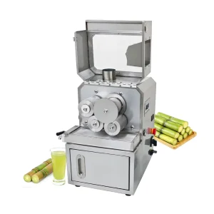 304 Stainless Steel 4 Rollers Commercial Electric Sugarcane Juicer Machine With Large Battery for Outdoor Foodcart Use