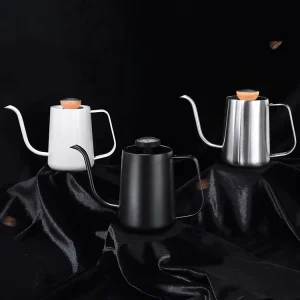 304 Stainless Steel Gooseneck Kettle Tricolor Pour Over Coffee Kettle with Thermometer