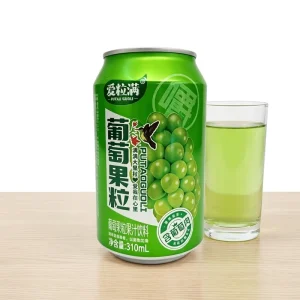 310ml Aluminum Can Grape Pulp Fruit Juice Ready to Drink Soft Drink for Convenience Store