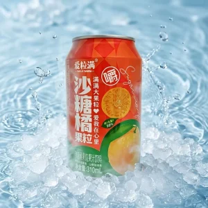 310ml Aluminum Can Mandarin Orange Pulp Fruit Juice Ready to Drink Refreshment for Supermarket