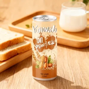 310ml Low Fat Plant Protein Drinks Multi Flavor Customization Milk Beverages Oatmeal Peanut Milk OEM ODM Can