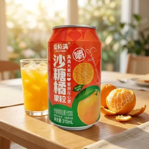 310ml Tall Can Sugar Mandarin Pulp Composite Beverage for Overseas Food Distributors Supply
