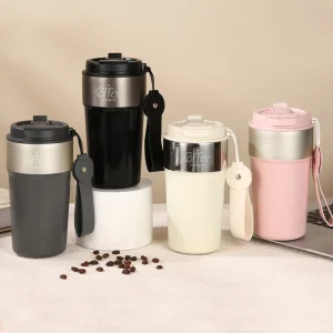 316 Stainless Steel Insulated Cup with Carrying Strap Portable Outdoor Cup