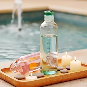 350ML 500ML 750ML 1000ML High Borosilicate Glass Water Bottle with Glass Stopper Lid for Sport
