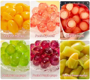 3D Peelable Soft Gummy Fruit Candies High Juice Content Glucose Syrup Ingredients Fruity Flavored Bag Packaging