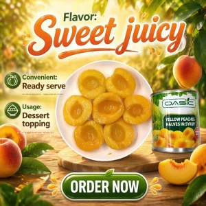 425g Canned Yellow Peach Halves in Light Syrup for Bakery & Dessert