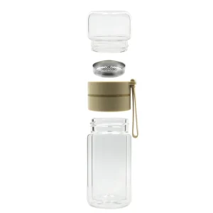 450ml Double Wall Borosilicate Glass Water Bottle with Portable Rope and Bamboo Lid Eco Friendly Insulated Tea Tumbler Custom