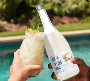 50% Coconut Water with Rice Drink OEM Chinese Manufacturer Low MOQ Private Label 500ML Bottle Free Sample