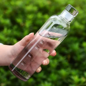 500 ml Summer Gradient Grey High Borosilicate Glass Water Bottle Screw Cap Leak Proof Dishwasher Microwave Safe Travel Tumbler