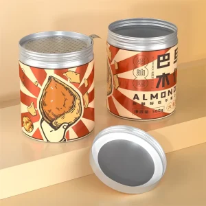 500ml 500g Food Grade Airtight Almond Nut Storage Tin Aluminum Leak Proof Container for Snacks Custom Logo