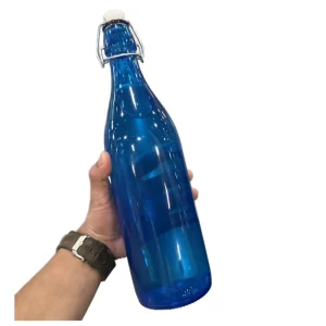 500ml Cobalt Blue Glass Bottles Decorative Wine Drinking Flip Top Airtight Lid BPA Free Heat Resistant Home Use