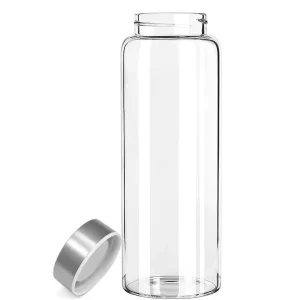 500ml Customized High Borosilicate Wide Mouth Glass Water Bottle Water Container or Jar with Stainless Steel Lid for Drinkware