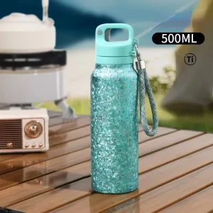 500ml DoubleWall Titanium Insulated Water Bottle Leakproof Lid Thermos Cup High Grade Light Weight Titanium Mug Keep Drink Fresh