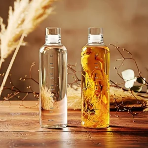 500ml Outdoor Usage Empty Transparent High Borosilicate Glass Water Bottle Stopper Cap for Drinking