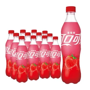 500ml Strawberry Cola Flavored Carbonated Soft Drink Low Fat in Bottle