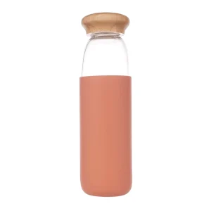 550ml Single Wall Borosilicate Glass School Grade Drinking Water Bottle Thick Wooden Lid Leak Proof Reusable BPA Free Dishwasher