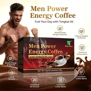 5g*20 Sticks Men Power Energy Coffee Blend Male Energy Support Instant Black Coffee Powder