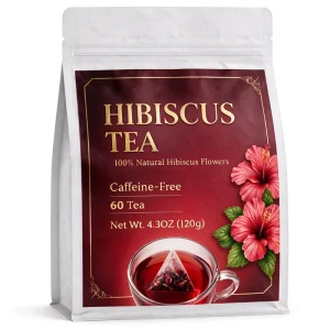 60 Bags Natural Hibiscus Tea Hibiscus Flowers Herbal Tea No Sugar Gluten Free