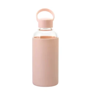 600ML Kids Glass Portable Outdoor Sports Water Bottle Portable Children’s Cup With Handle Lid