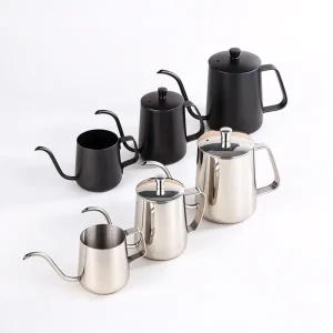 600ML Stainless Steel Pour Over Kettle Gooseneck Spout Coffee Tea Pot Heat-Resisting Portable Travel Outdoor Kettle