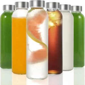 600ml 750ml 1000ml Reusable High Borosilicate Glass Water Bottle with Lid Custom Logo