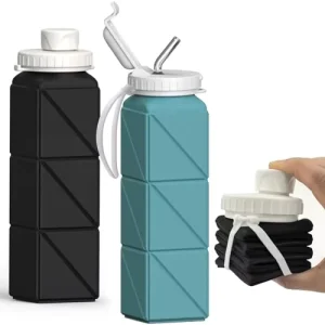 600ml High Temperature Resistance Outdoor Travel Sport Portable Food Grade Folding Silicone BPA Free Leak-Proof