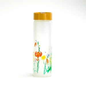 600ml Printing Frosted Glass Bottle Transparent Drinking Water Bottles