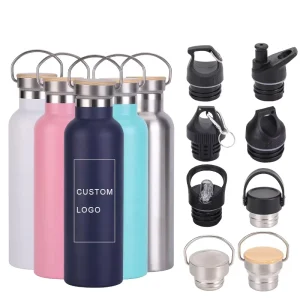 600ml Stainless Steel Insulated Water Bottle Sublimation Free SIP Wide Mouthed Recycled Cycling Custom Logo Vacuum Flask