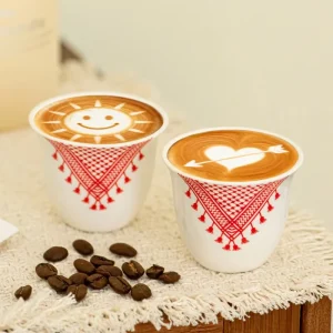 70ml Ceramic Espresso Cups Arabic Coffee Cup Set Reusable Cawa Cups for Home Cafe