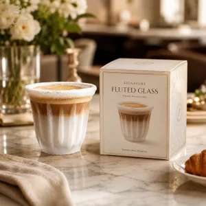 90ml 130ml 160ml 200ml Frozen -86°C Dirty Coffee Glass Cup Vertical Stripe Espresso Latte Cup Lead Free Glass Coffee Mug